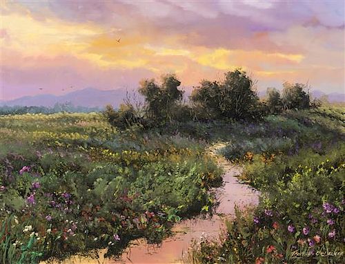 Thomas A. deDecker, (American, b. 1951), Evening Sunset, Landscape