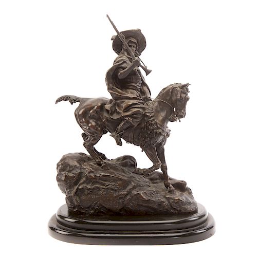 Lanceray. Arab Warrior on Horseback, Bronze