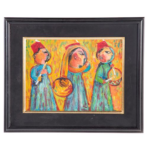 Tritt. Three Musicians, Oil on Canvas