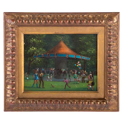 Lois Greiger. "Merry Go Round," Oil on Canvas
