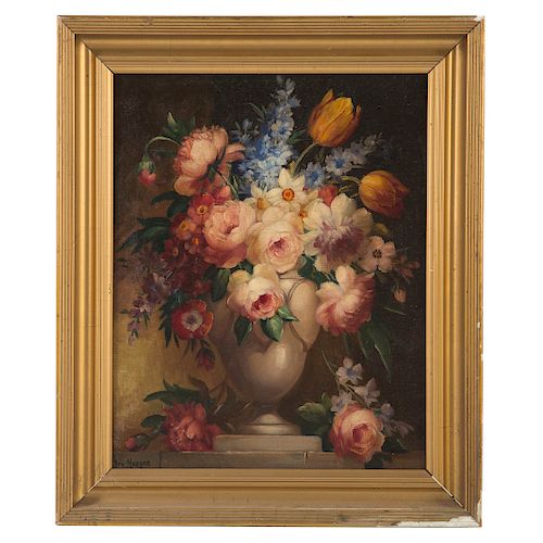 Von Harger. Floral Still Life, Oil on Canvas