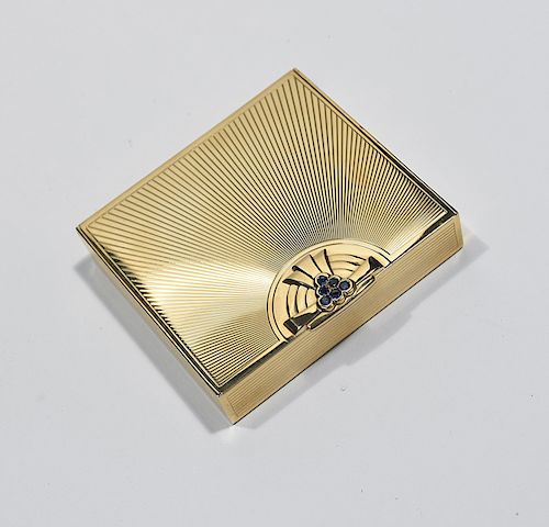 Tiffany & Co. Makers Art Moderne 14K yellow gold cigarette case
