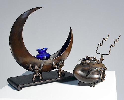 Two Chinese bronze incense burners