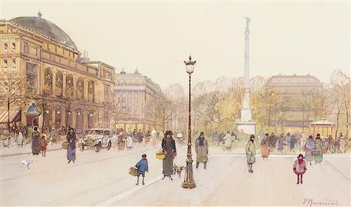 Paul Renard, (French, 1941-1997), Paris Street Scene