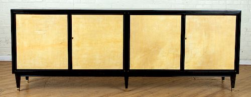 EBONIZED AND PARCHMENT COVERED SIDEBOARD C.1950