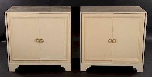 PAIR MID CENTURY MODERN PAINTED CABINETS C.1960
