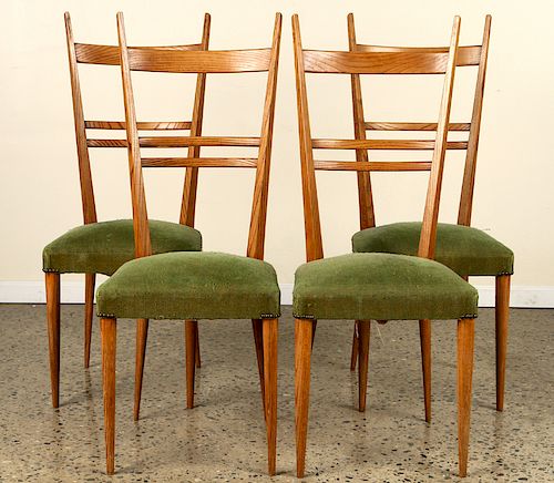SET 4 FRENCH DINING CHAIRS TALL BACKS CIRCA 1940