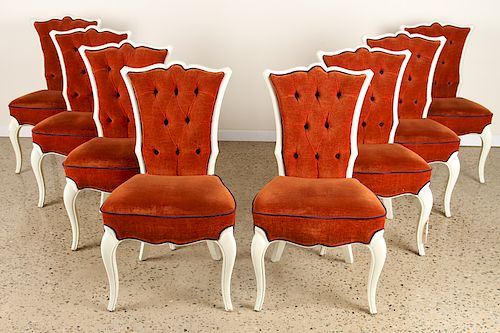 SET 8 FRENCH DINING CHAIRS REGENCY HOLLYWOOD 1940