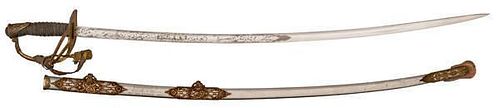 1872 Cavalry Officer's Presentation Grade Sword, Presented to Rough Rider Robert H. Bruce  