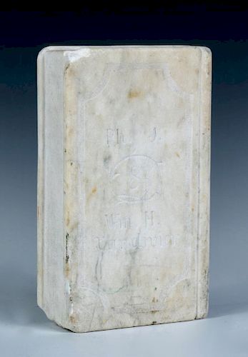 Carved Marble Book, 1897