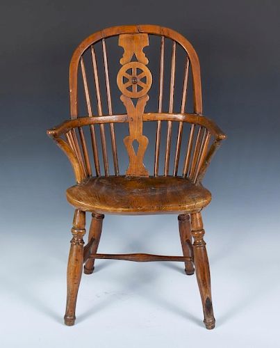 English Child's Windsor Arm Chair in Elm