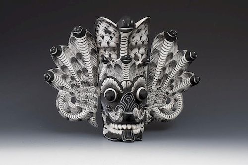 Black and White Mask with Serpent Crown