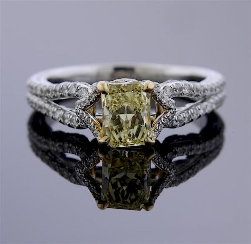 14K Gold Yellow Diamond Engagement Ring