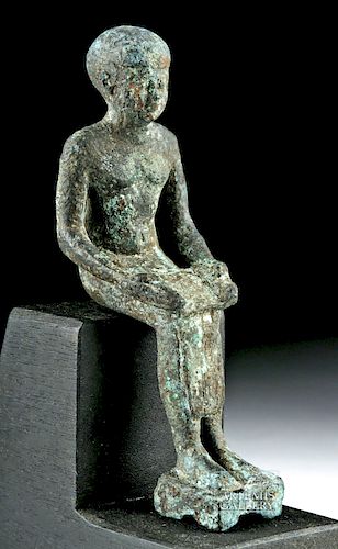 Egyptian Bronze Seated Figure - Imhotep