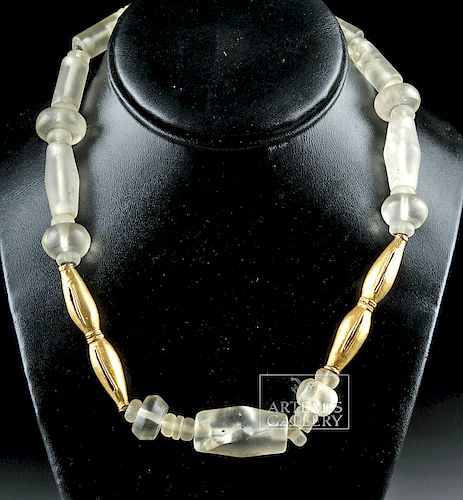 Colombian Tairona Rock Crystal & Tumbaga Necklace