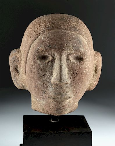 Fine Aztec Stone Head of Young Man, ex-Sotheby's