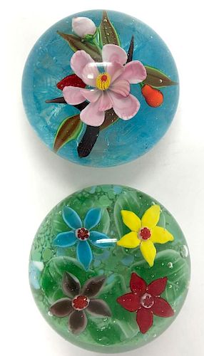 Two Dynasty Floral Paperweights