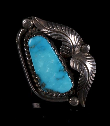 Navajo Morenci Turquoise Silver Ring