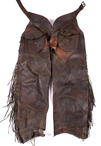 Early Montana Leather Shotgun Chaps 19th C.