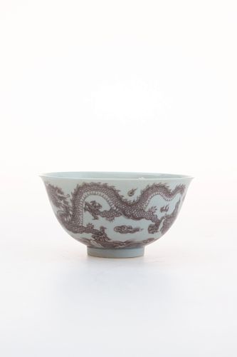 A CHINESE IRON RED PORCELAIN BOWL
