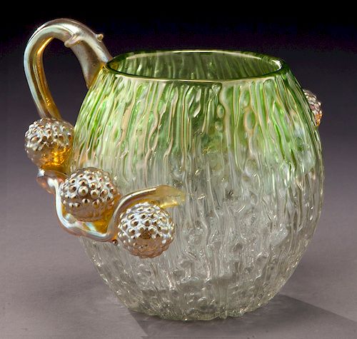 Loetz applied glass vase,
