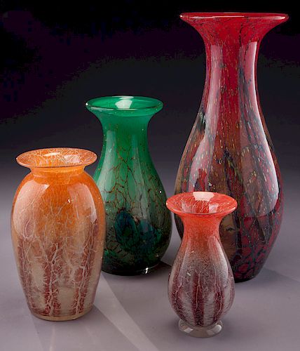 (4) WMF Ikora vases,