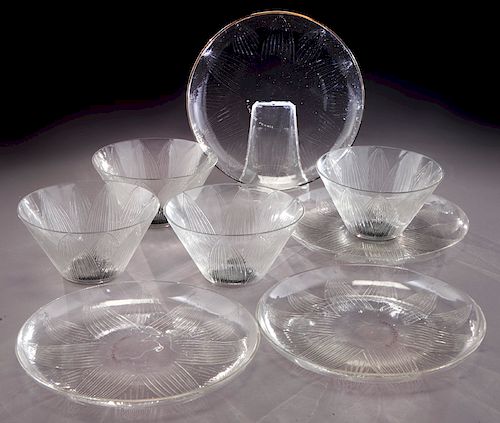 (4) R. Lalique bowls and underplates,