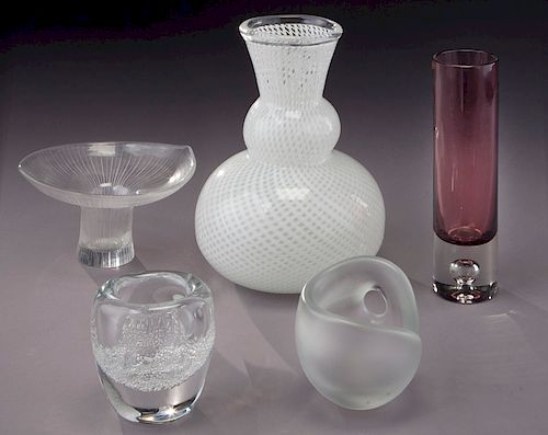(5) Iittala glass items.