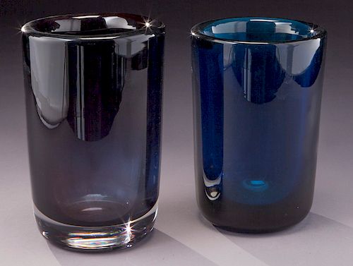 (2) Sven Palmquist for Orrefors Expo glass vases.