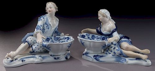 Pr. Meissen porcelain master figural salts,