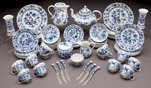 (60) Pcs. Meissen "Blue Onion" pattern