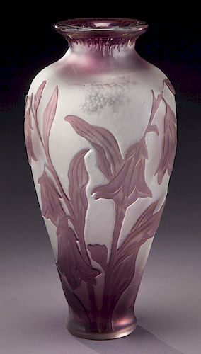 Burgun Schverer French cameo glass vase,