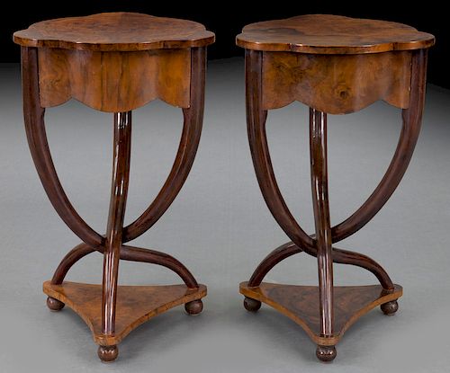Pr. Beidermeier style triangular tables,