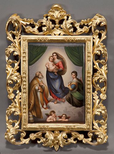Virgin Mary and Child porcelain plaque