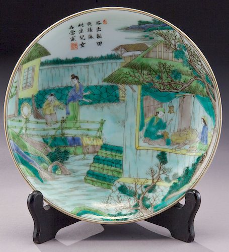 Chinese famille verte porcelain charger