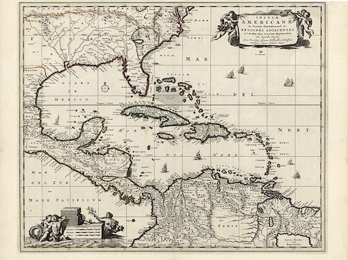 Insulae Americanae - Nicolaes J. Visscher c.1680 - Caribbean