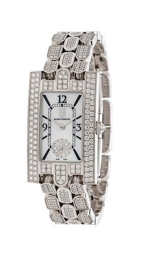 An 18 Karat White Gold and Diamond Ref. 310LQW 'Avenue' Wristwatch, Harry Winston,