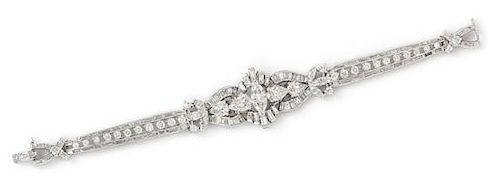 A Platinum and Diamond Bracelet, 27.00 dwts.