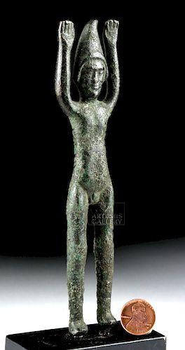 Ancient Near Eastern Bronze Figure with Raised Arms