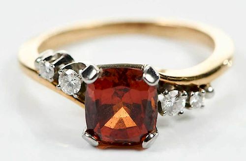 Jabel 18kt. Gold Garnet & Diamond Ring