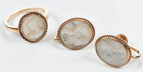14kt. Gold Mother of Pearl Set