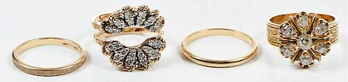 Four Gold & Diamond Rings