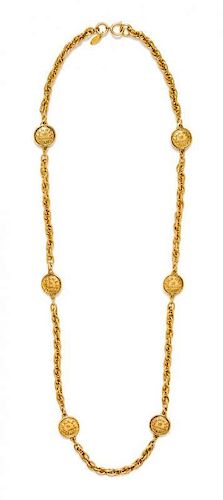 A Chanel Goldtone Medallion Coin Chain Link Sautoir.