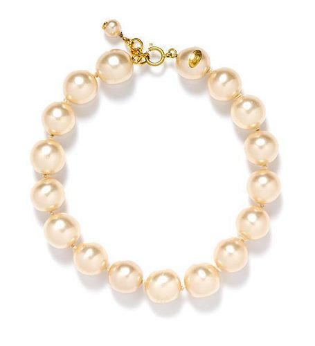 A Chanel Faux Pearl Choker Necklace,