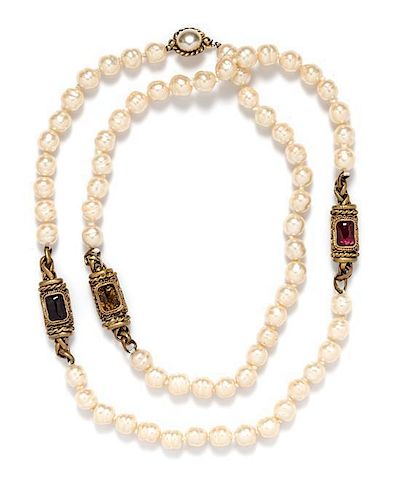 A Chanel Baroque Pearl Lariat,
