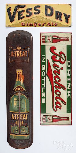 Two soda advertising signs, etc.