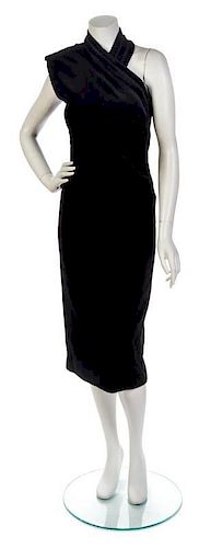A Gianni Versace Black Velvet Cocktail Dress,