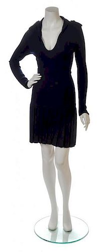 * An Alexander McQueen Navy Wool Knit Dress, Size M.