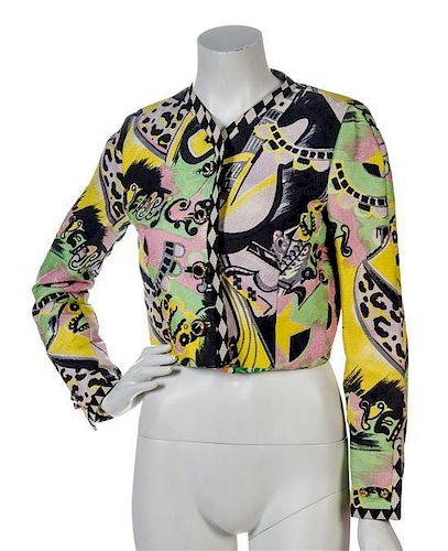 An Atelier Versace Multicolor Print Jacquard Reversible Jacket,