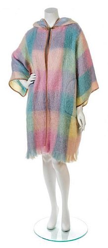 * A Bonnie Cashin Pastel Multicolor Plaid Mohair Coat,